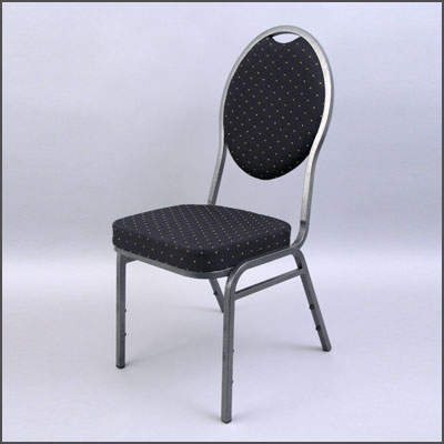 Bankettstuhl Lugano stapelbar, gepolstert schwarz mit goldenen Rauten, BxTxH 44x57x94 cm |K|