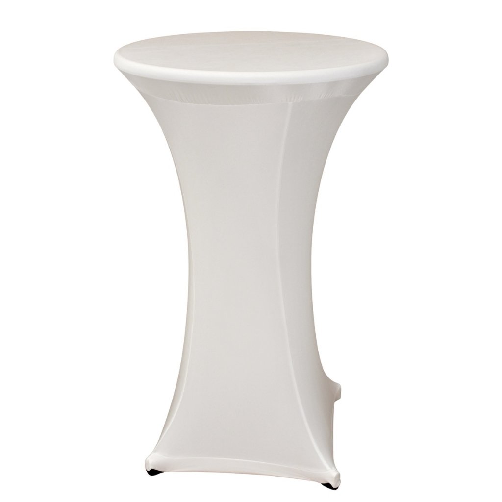 Set / Stehtisch O 70 cm mit Stretchhusse weiß, bestehend aus: