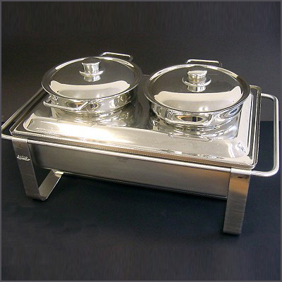Set / Suppenstation Chafing Dish je 2x 4,5 l Töpfe mit Deckel, 1/1 GN