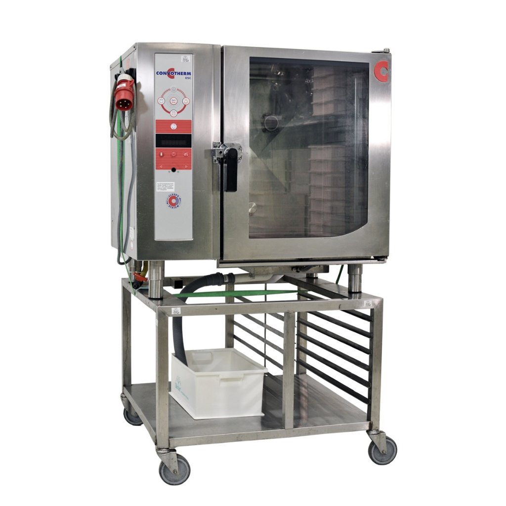 Set / Kombidämpfer 10xGN 1/1 "Convotherm", 32A, 19kW, inkl. Untergestell mit Rollen, inkl. Wasserzuleitung, inkl. Wasserableitung, Außenmaße BxTxH 103x88x170 cm