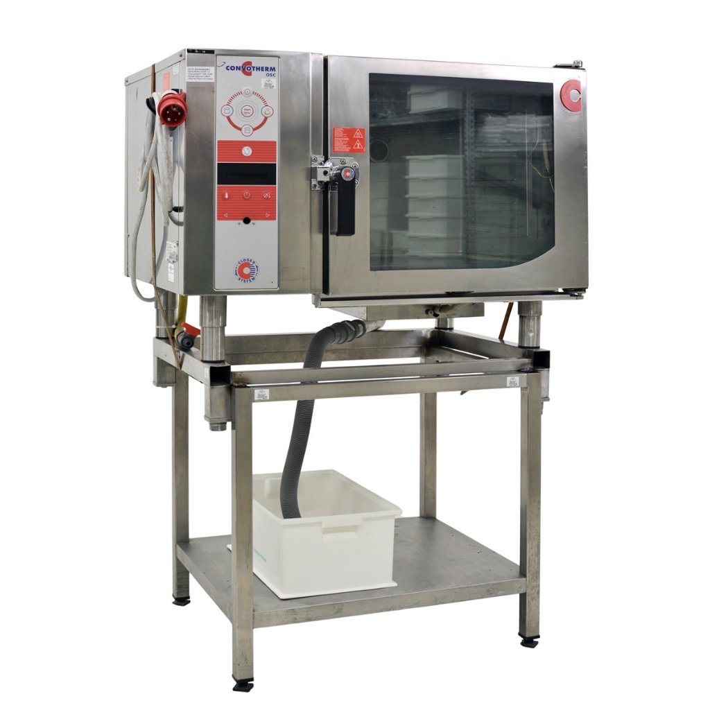 Set / Kombidämpfer 6xGN 1/1 "Convotherm", 16A, 11kW, inkl. Untergestell ohne Rollen, inkl. Wasserzuleitung, inkl. Wasserableitung, Außenmaße BxTxH 103x80x155 cm
